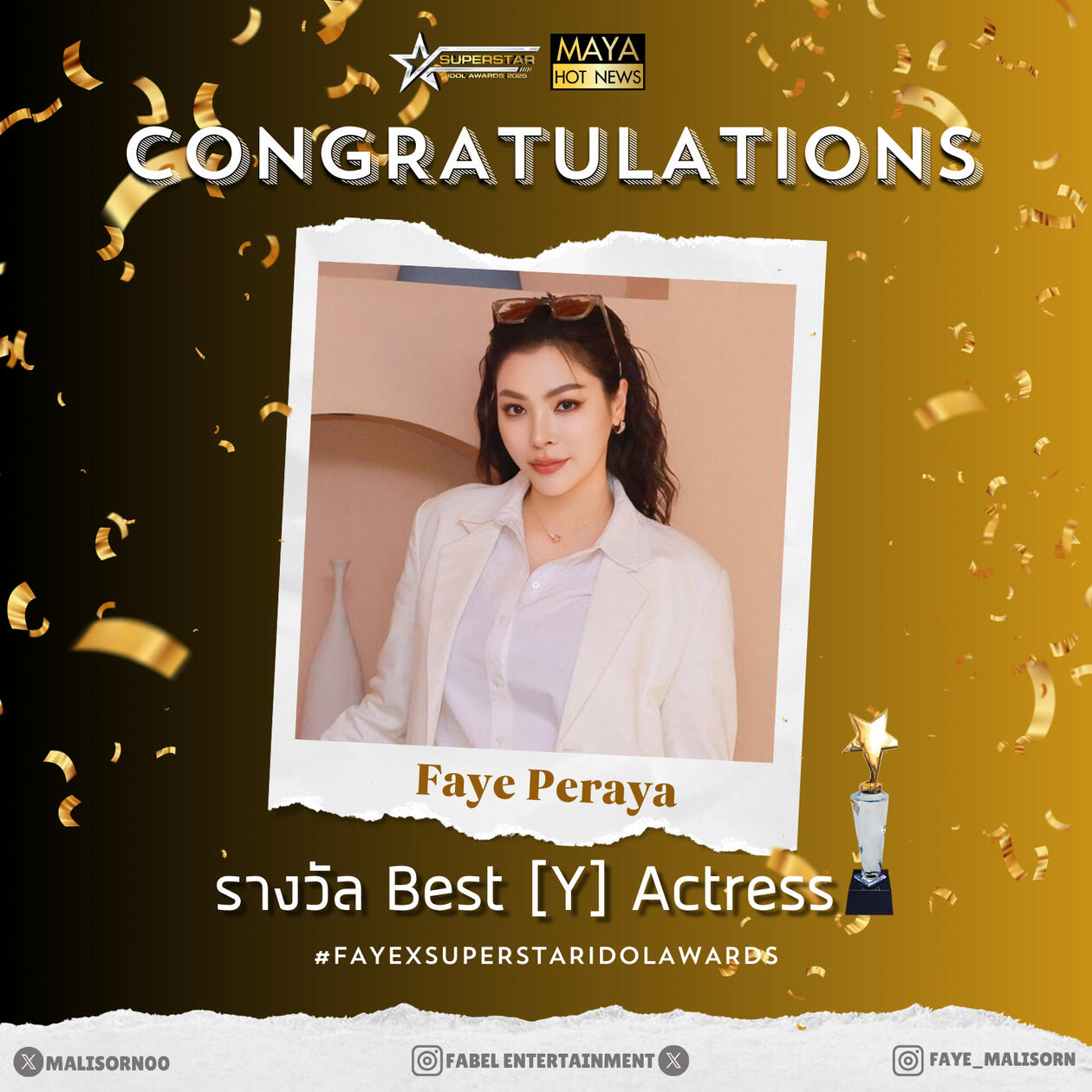 Best [Y] Actress by Superstar Idol Awards 2025